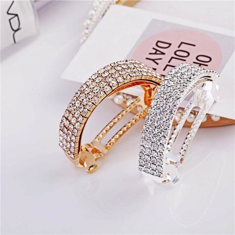 Diamond-encrusted hairpin at the back of the head for a stylish look - Price Value Store