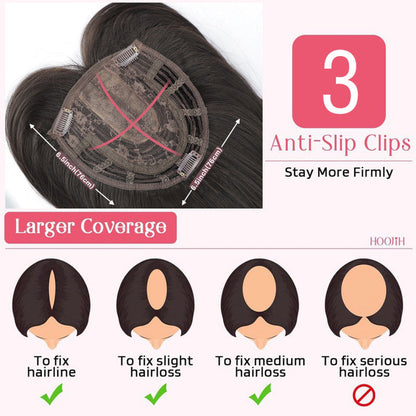 Long micro-roll layered eight-character bangs wig