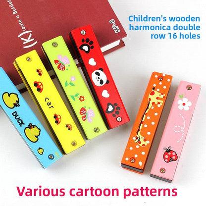 Children's wooden painted harmonica - Price Value Store