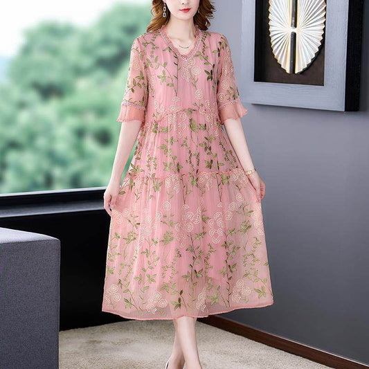 Mulberry silk cover-up dress - Price Value Store