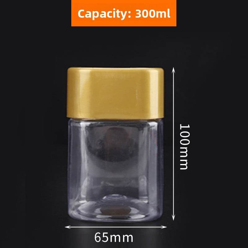 Square Transparent PET Plastic Storage Jars with Lids (300ml?700ml). - Price Value Store