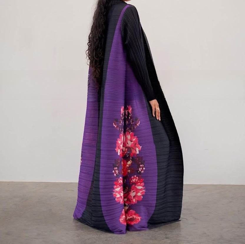 Loose printed lapel robe - Price Value Store
