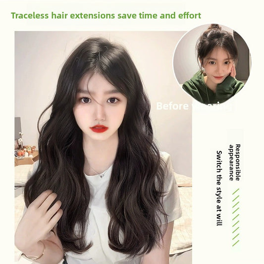 Three-Piece Seamless Fluffy Synthetic Hair Wig