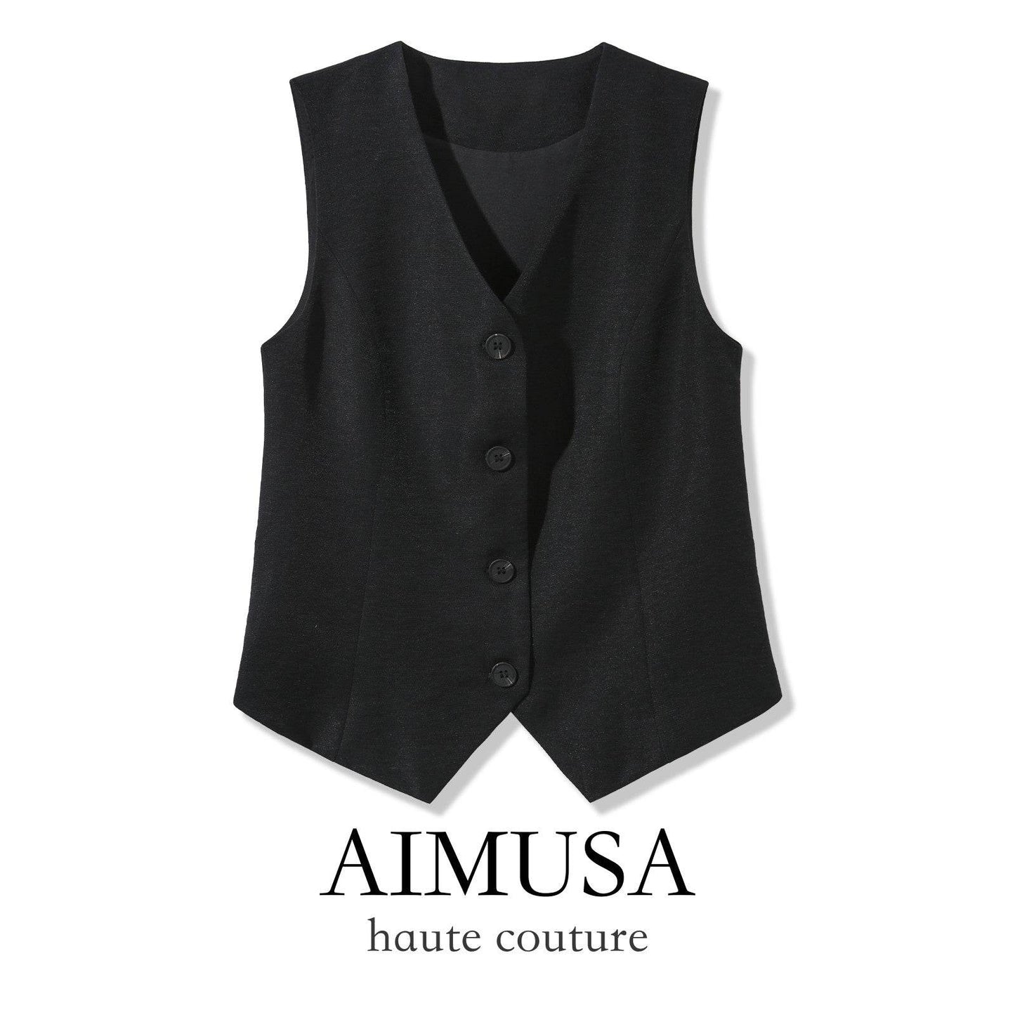 [Natural Fiber] Linen vest Vest Women's Summer 2025 Spring and Summer New arrival Elegant Sleeveless Waistcoat Vest - Price Value Store