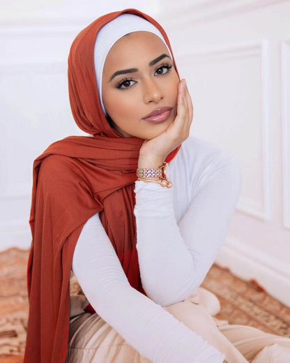 Solid-color lustrous cotton scarf for women - Price Value Store