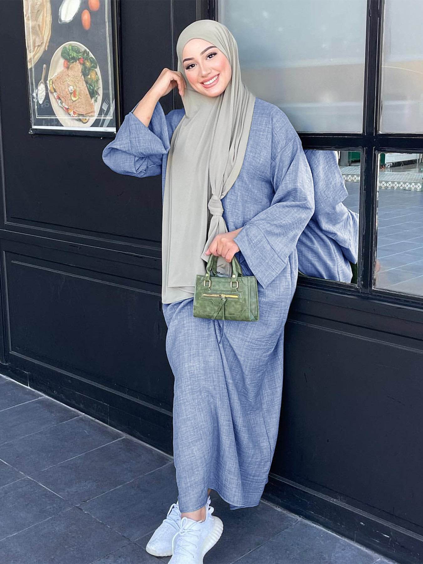 Solid-colored casual dress gown - Price Value Store