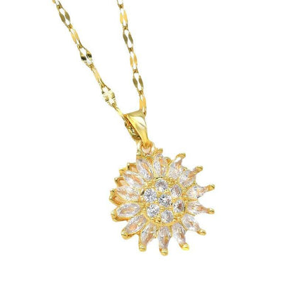 Light luxury rotatable sunflower necklace - Price Value Store