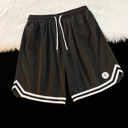 Summer Outer Wear Basketball Sports Shorts Men's Thin Casual Quick-drying Ice Silk Pants Loose All-match Five-point Pants Men's - Price Value Store