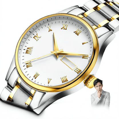 Stainless Steel Waterproof Business Quartz Watch with Calendar - Price Value Store