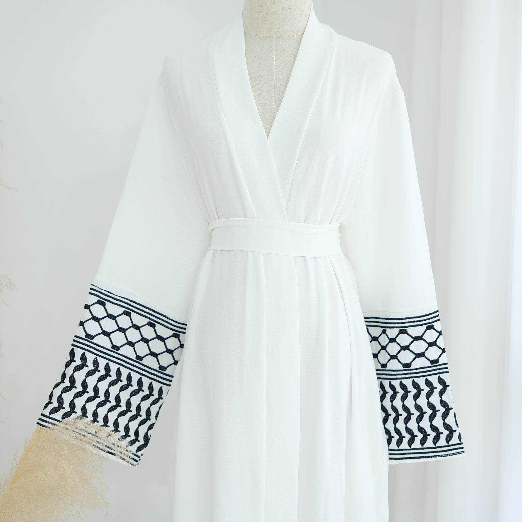 Embroidered tassel cardigan robe - Price Value Store