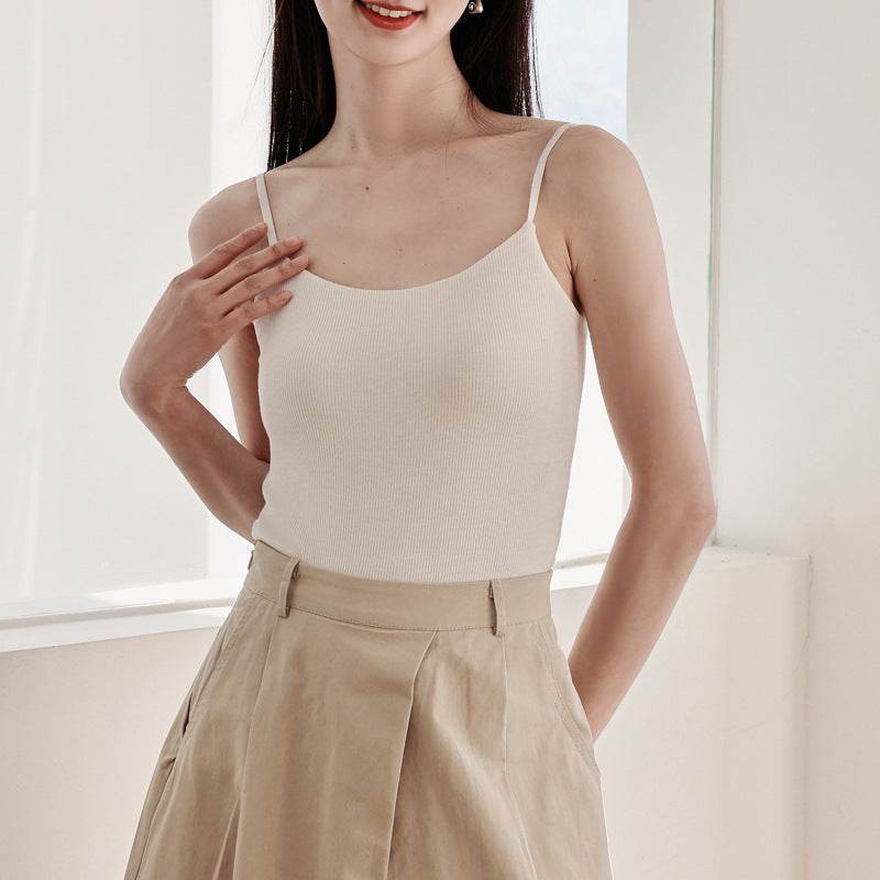 Mulberry Silk Built-in Bra Sling Vest ? Breathable & Lightweight - Price Value Store