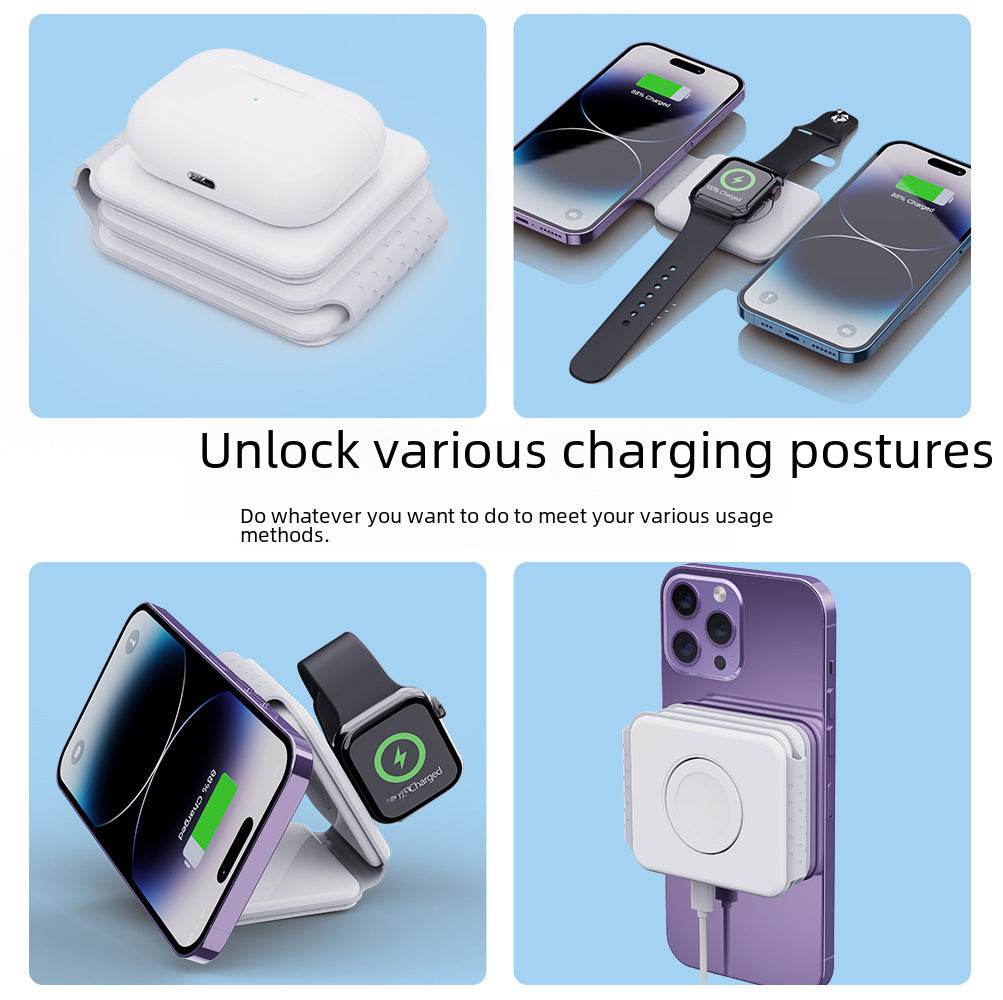 Foldable 3-in-1 Magnetic Wireless Charger - Price Value Store