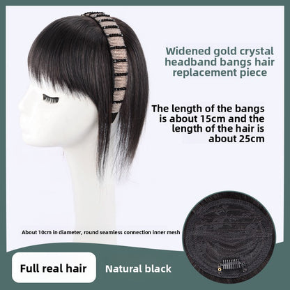 Real hair wig hair band bangs one
