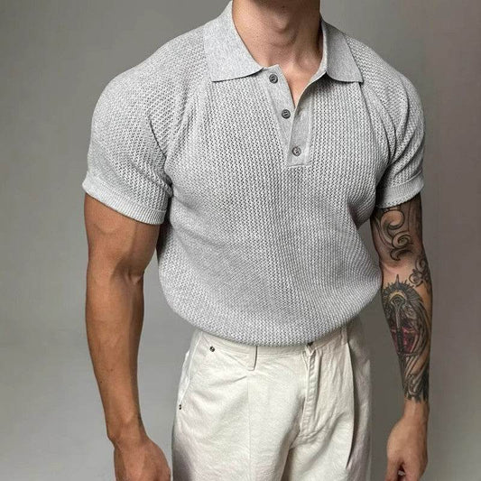 Men's breathable honeycomb-patterned short sleeved top - Price Value Store