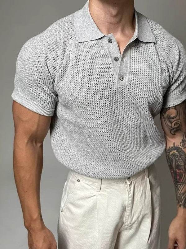 Men's breathable honeycomb-patterned short sleeved top - Price Value Store