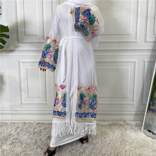 Cardigan with embroidered netting dress - Price Value Store