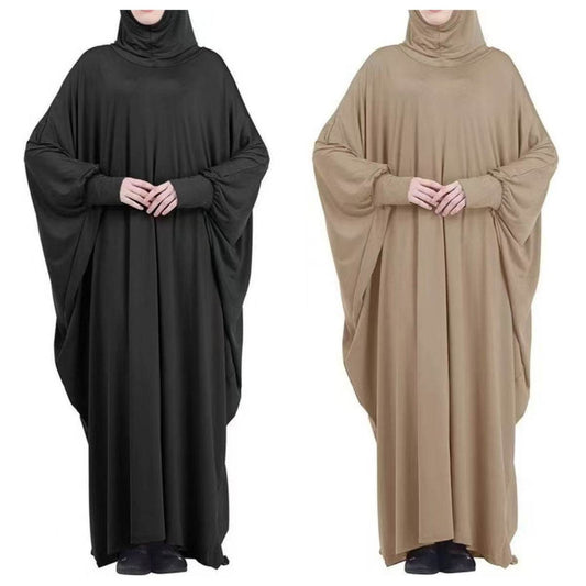 Hooded bat-sleeved dress - Price Value Store