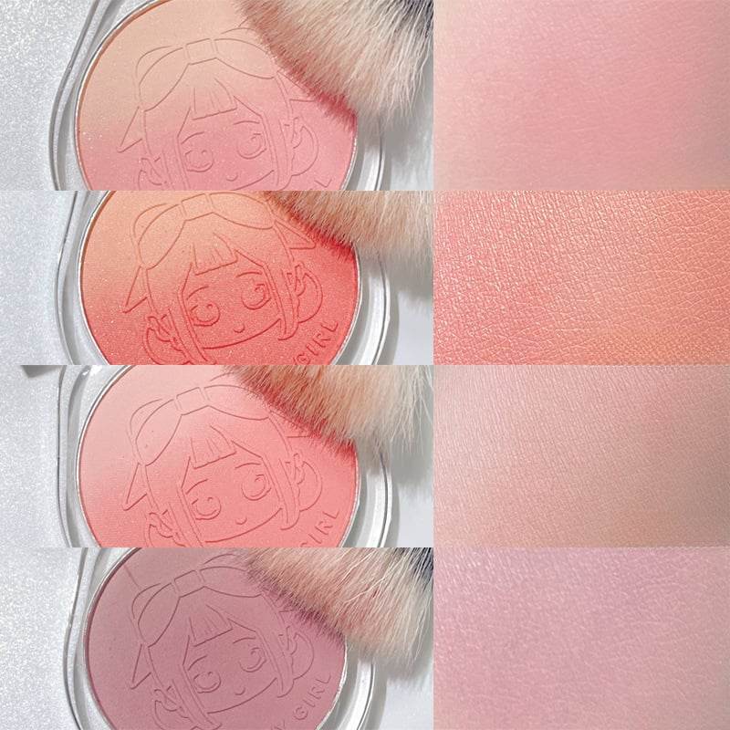 kakashow vigorous girl gradient blush matte fine flash student party daily White Peach Milk Tea Rouge - Price Value Store