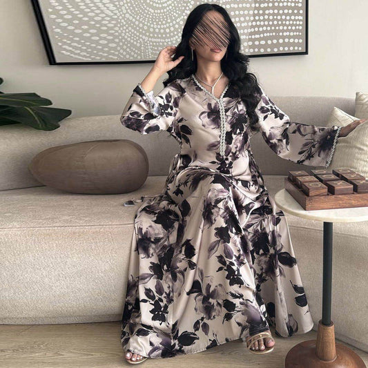 Printed diamond studded dress - Price Value Store