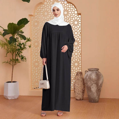 Abaya Robe Women's Long Dress Middle East Turkey Solid Color Simple Loose dress - Price Value Store