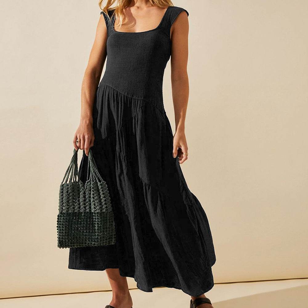 U-neck backless strapless long dress - Price Value Store