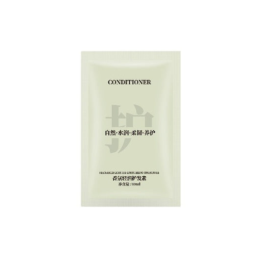 Small sachet packaged shampoo and conditioner