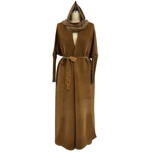 Pleated long-sleeved coat - Price Value Store