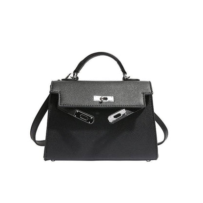 Texture Lock Portable Small Square Bag Women's 2022 New All-match Classic Shoulder Bag PU Fashion Kelly Bag - Price Value Store