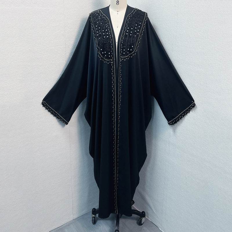 Elegant Bat Sleeve Loose Cardigan with Embroidery - Price Value Store