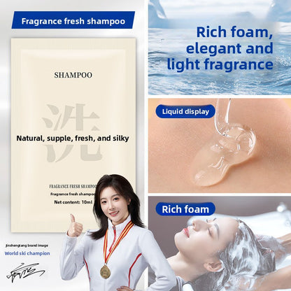 Small sachet packaged shampoo and conditioner
