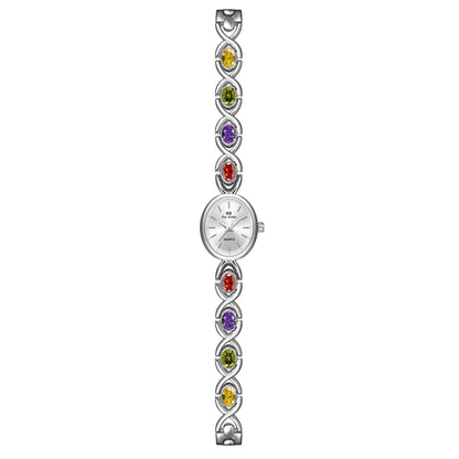 BS brand 2023 New HOT Watch Factory Direct fashion trend Oval color treasure rainbow light luxury F1726 - Price Value Store