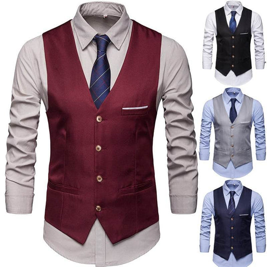 Suit Vest Men's Formal and Casual Business Style Groomsman Outfit - Price Value Store