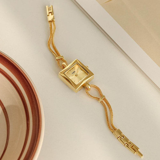 gedi vintage small sugar Cube Ladies' simple and elegant bracelet watch - Price Value Store