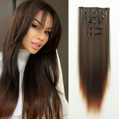 Fashion long straight hair wig piece