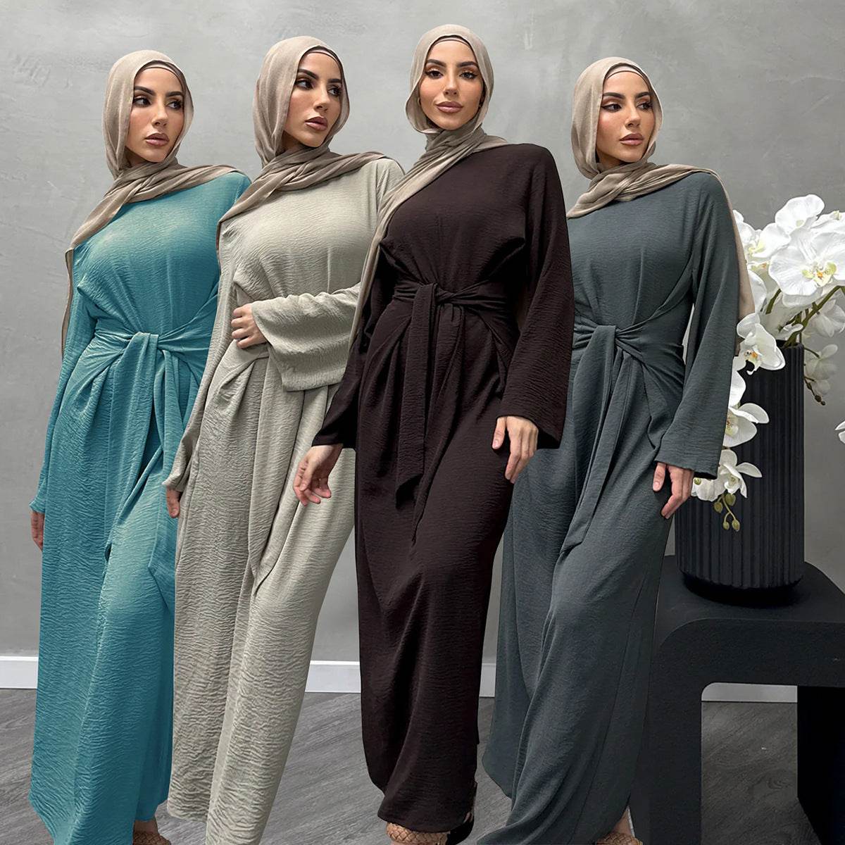 Southeast Asian tie long-sleeved dress - Price Value Store