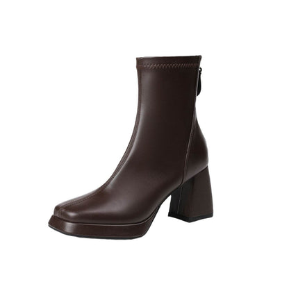 French high-heeled waterproof boots - Price Value Store