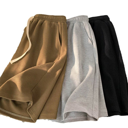 Thin five-inch waffle shorts - Price Value Store