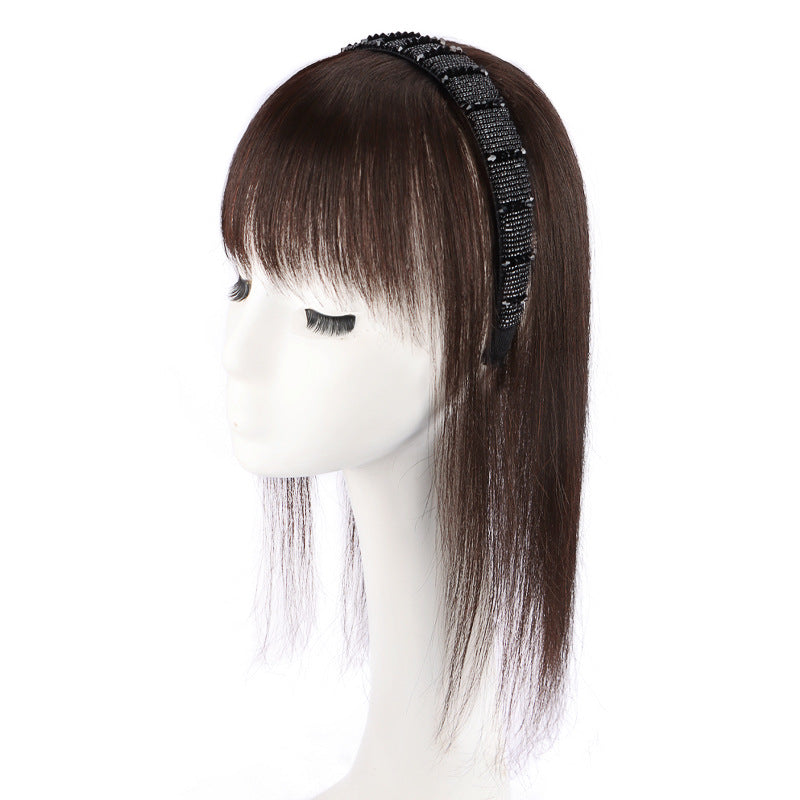 Real hair wig hair band bangs one