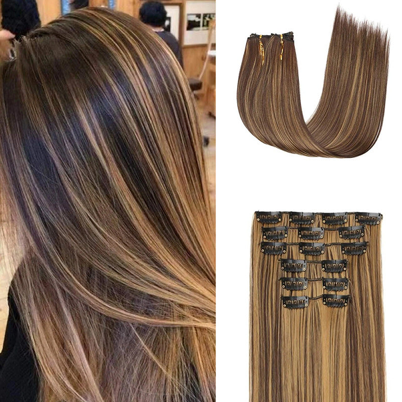 Long straight black hair wig for women