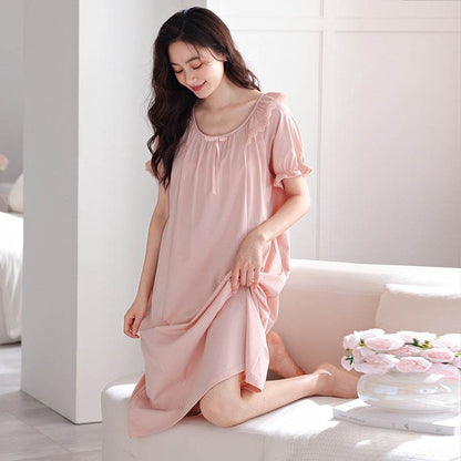 Pure cotton short-sleeved nightgown - Price Value Store