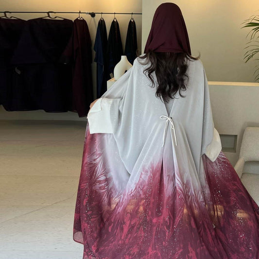 Graduated color long robe cardigan - Price Value Store