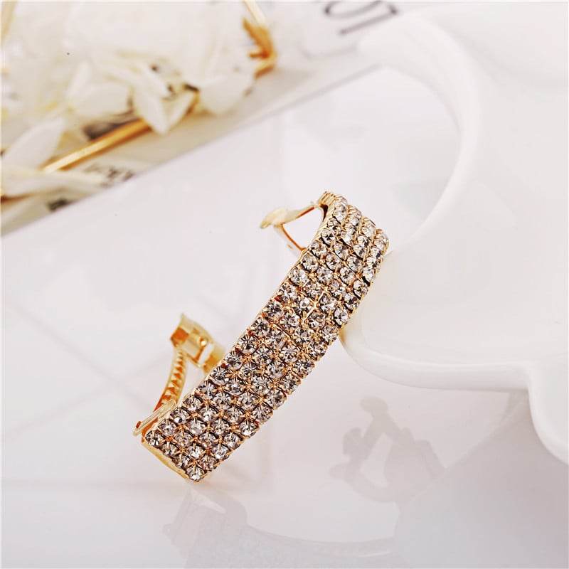 Diamond-encrusted hairpin at the back of the head for a stylish look - Price Value Store