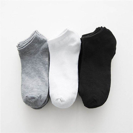 Men's Ankle Socks - Polyester Cotton Blend, Invisible, Solid Color - Price Value Store