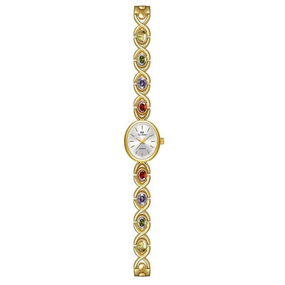 BS brand 2023 New HOT Watch Factory Direct fashion trend Oval color treasure rainbow light luxury F1726 - Price Value Store