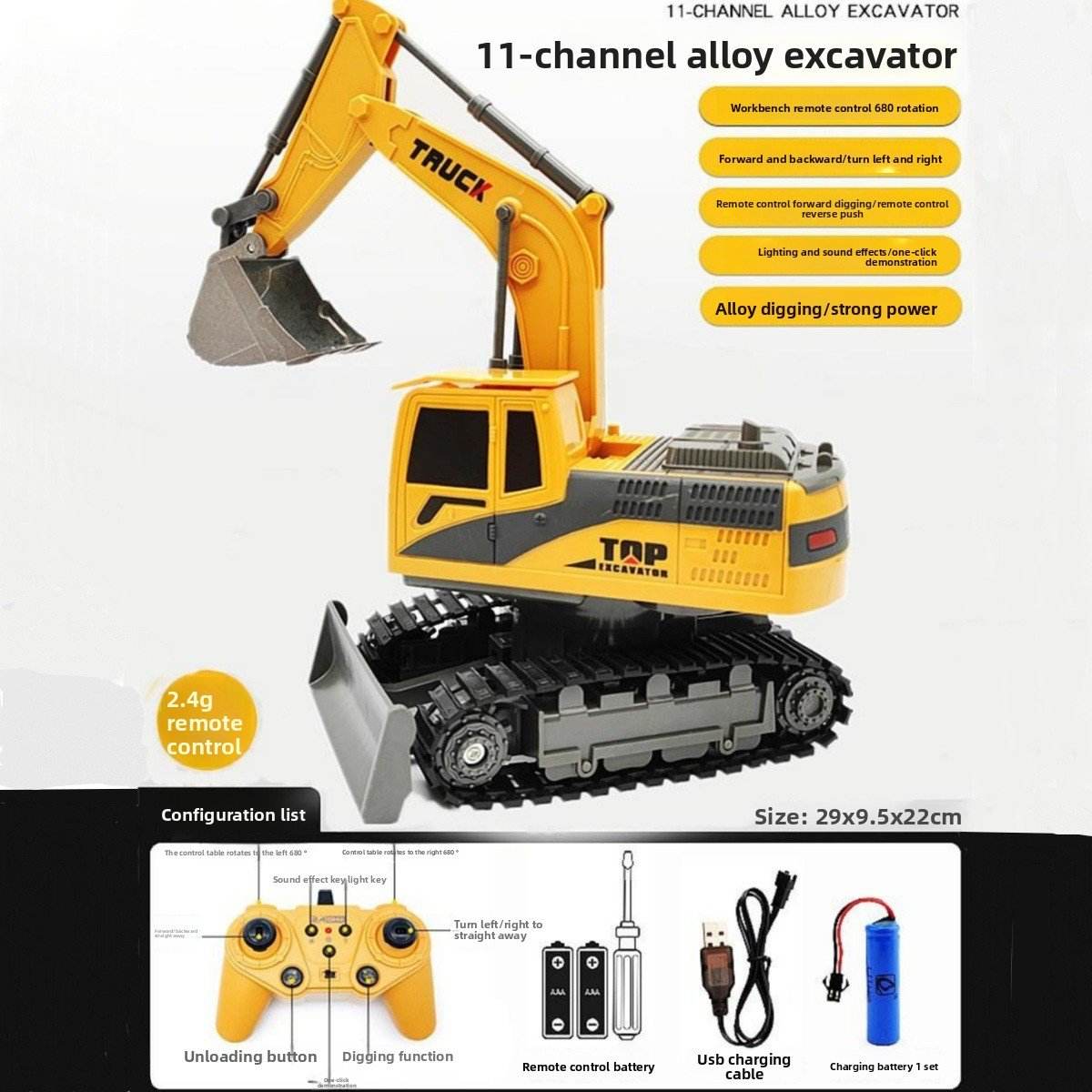 Alloy remote control excavator toy car - Price Value Store