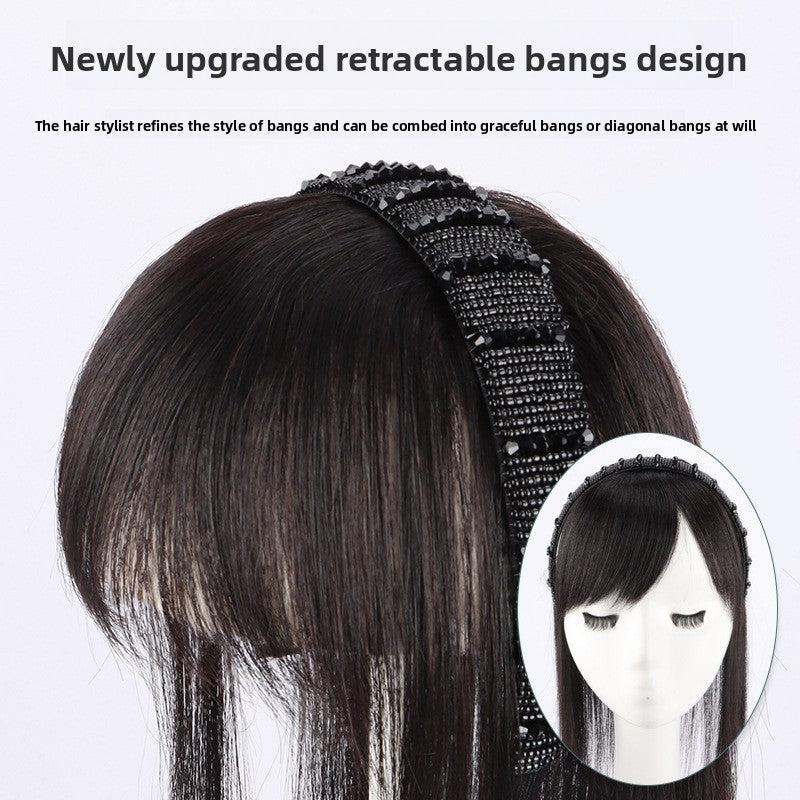 Real hair wig hair band bangs one