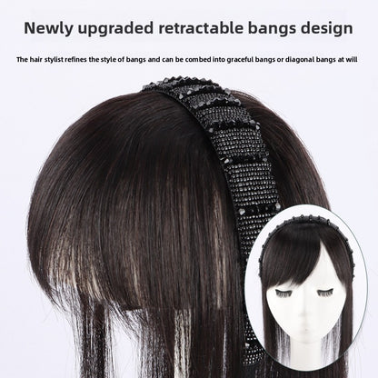 Real hair wig hair band bangs one