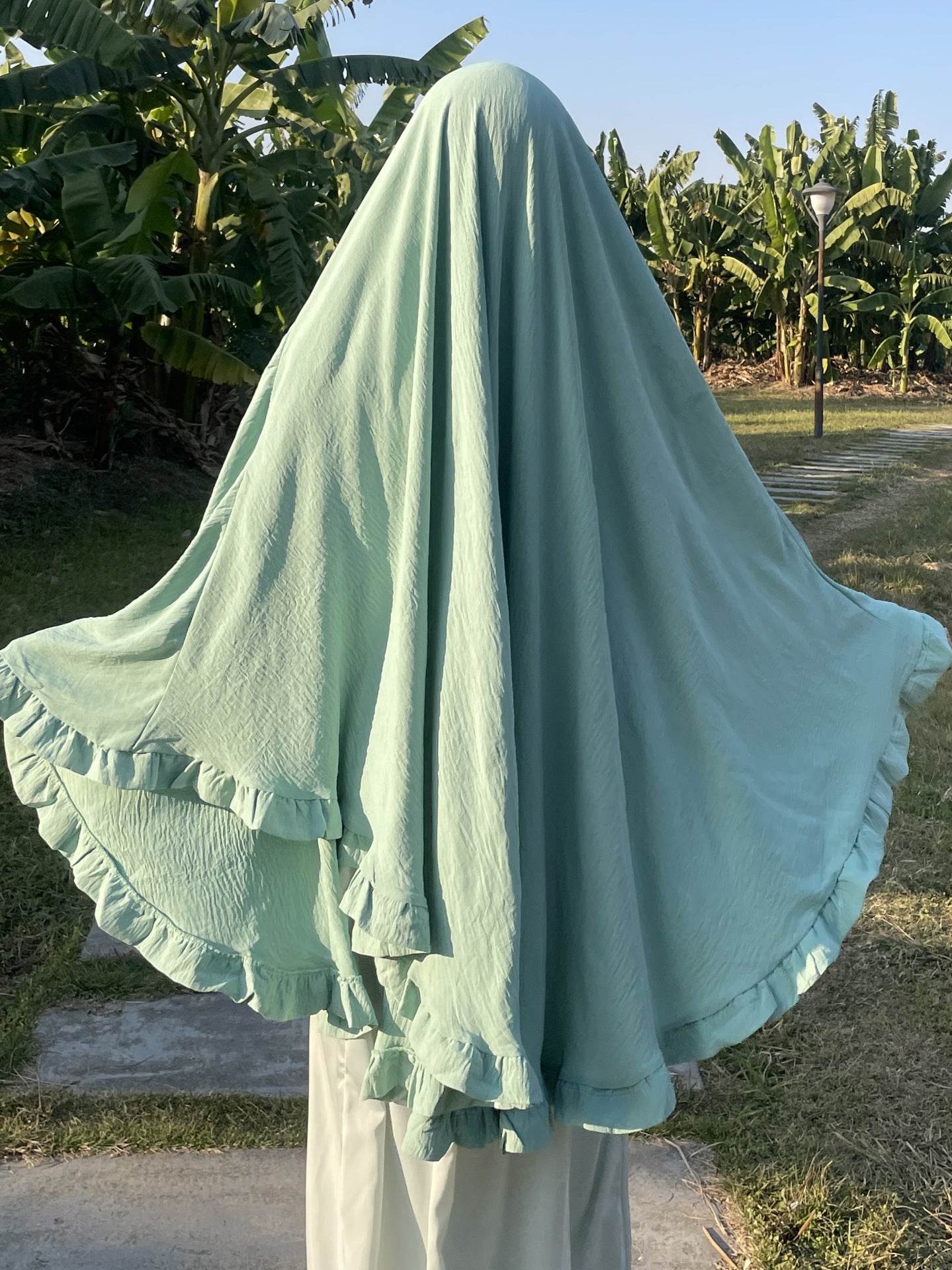 Ruffled Large Swing Turban Middle East Solid Color Large Turban - Price Value Store