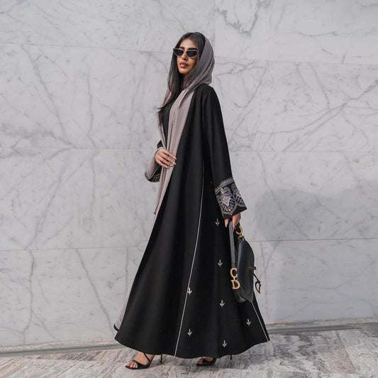 Embroidered patchwork outer jacket cardigan robe - Price Value Store