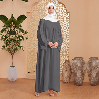 Abaya Robe Women's Long Dress Middle East Turkey Solid Color Simple Loose dress - Price Value Store